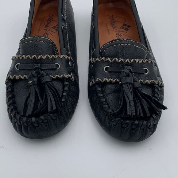 Patricia Nash Black Leather Tassel Loafers Italian leather Womans size 7.5 - Picture 2 of 10